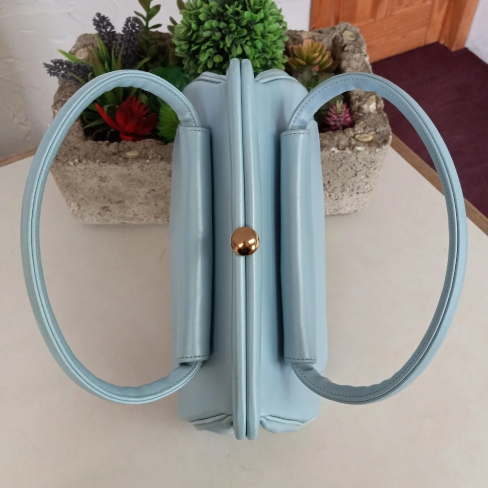 Vintage, 1960's Satchel, Baby Blue